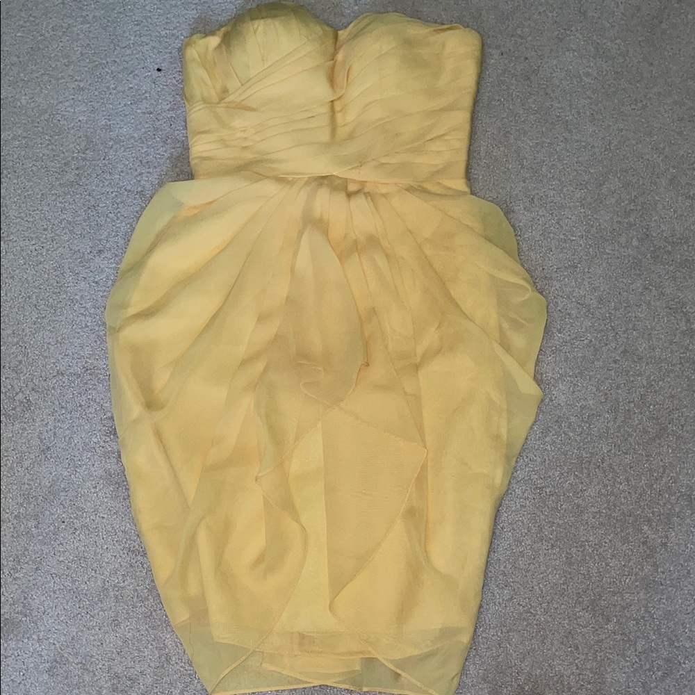 Christie’s Collection Strapless Yellow Chiffon Dress | Size 2